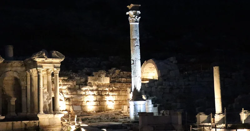 Sagalassos ta ışıklar gece müzeciliği için yanacak: Deneme çalışması gerçekleştirildi