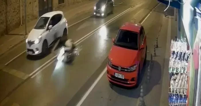 Muratlı’da motosiklet kazası kameraya yansıdı