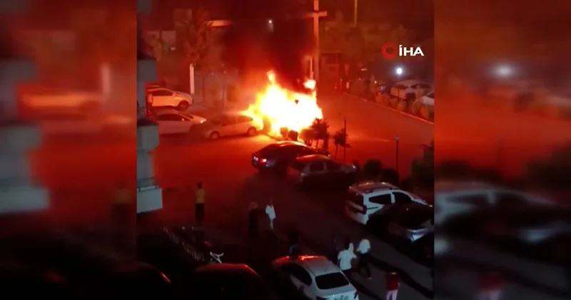Diyarbakır da panik! Araç alev alev yandı