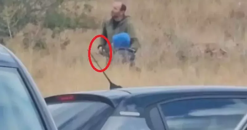 Eski eşine silah doğrultan şüpheliye gözaltı; o anlar kamerada