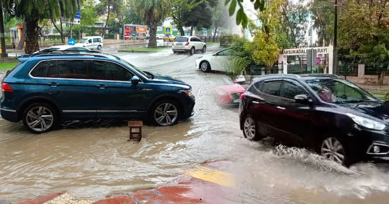 Samsun’da yollar 5 dakika içinde göle döndü!