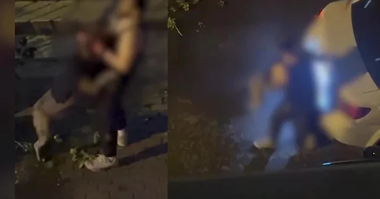 Beslediği pitbull saldırdı, sokak ortasında acı içinde kıvrandı... Yardım et ağabey