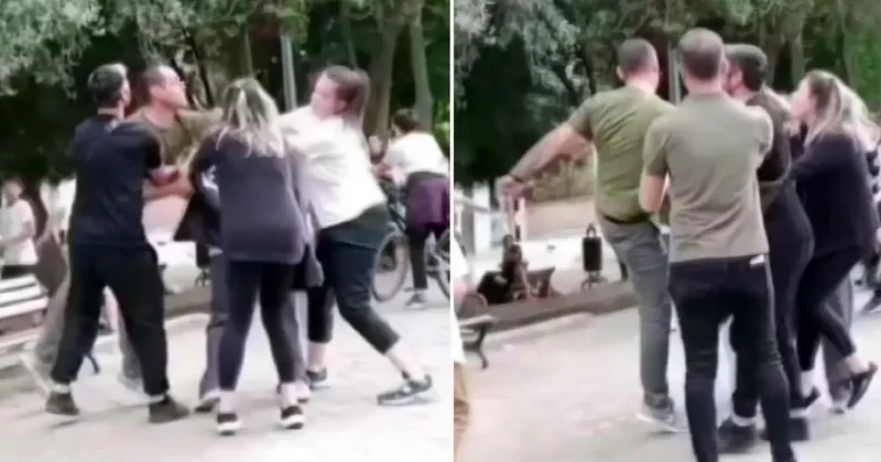 Çocuk parkında dehşet! Kadınlara tekme ve yumruklarla saldırdı