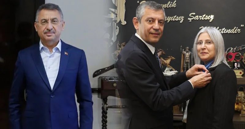AKP li Fuat Oktay ın eski eşi Bedriye Şahinbaş CHP ye geçti! Rozeti Özgür Özel taktı