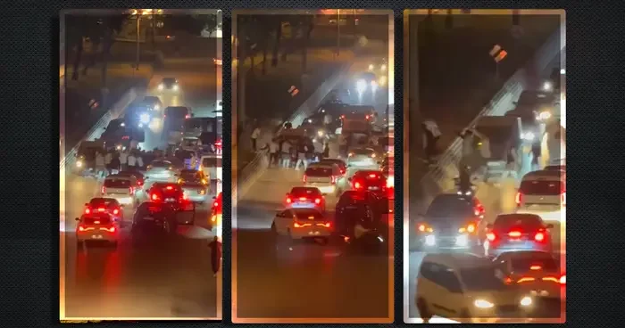 Asker konvoyundaki kavga kamerada