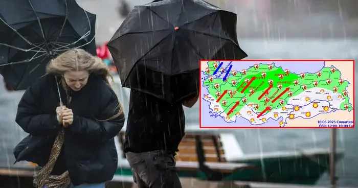 Meteoroloji den hafta sonu uyarısı: 23 kent için sarı kodlu alarm! 10 14 Mayıs haritalı hava durumu