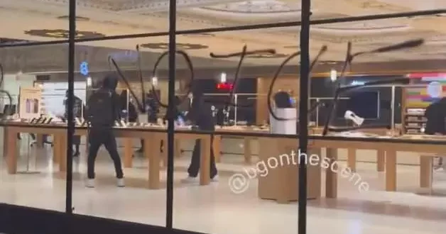 ABD’deki göstericiler Apple Store’daki her şeyi yağmaladı