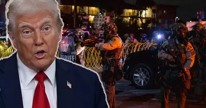 Müdahale etmeseydim Los Angeles yanacaktı diyen ABD Başkanı Trump tan net mesaj! Askerler tehlike bitene kadar kalacak