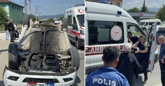 Yayaya yol veren otomobile çarpıp takla attı Düzce Haberleri