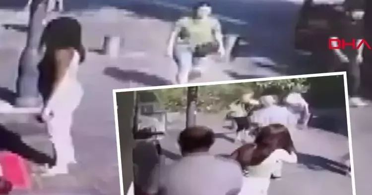 İzmir Valiliği önünde vatandaşlar ölümden döndü! O anlar kamerada: Büyük bir gürültüyle devrildi, çevredekiler kaçıştı
