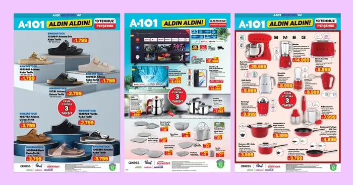 A101 e Birkenstock terlikler geliyor! İşte 10 Temmuz 2025 A101 Aldın Aldın Kataloğu