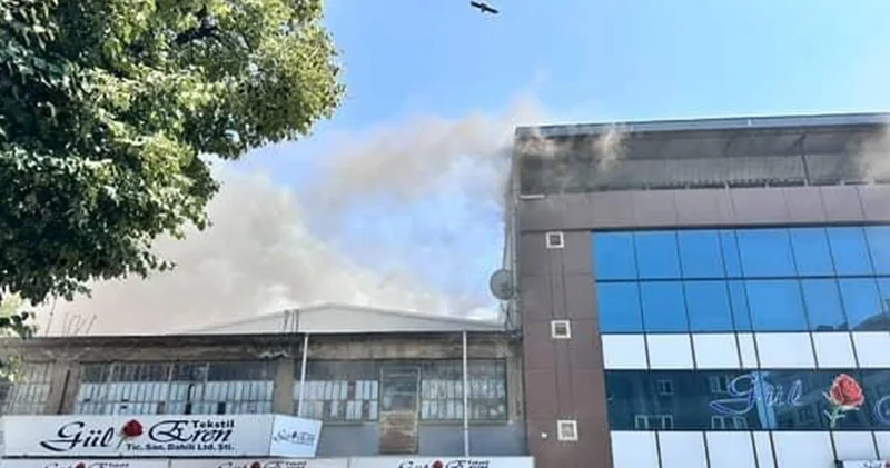 Bursa da tekstil atölyesinin çatı katında yangın
