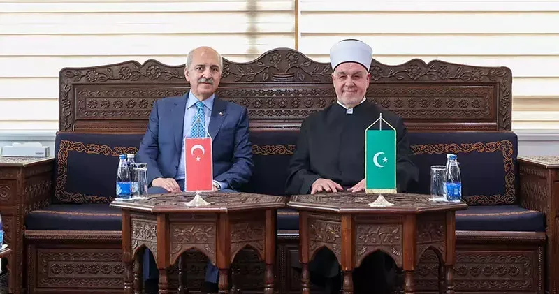 TBMM Başkanı Kurtulmuş, Bosna Hersek İslam Birliği Başkanı Kavazoviç ile bir araya geldi