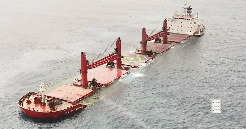 Gemiyi batırma videosu yayınladılar… Kızıldeniz’de Husiler meydan okuyor