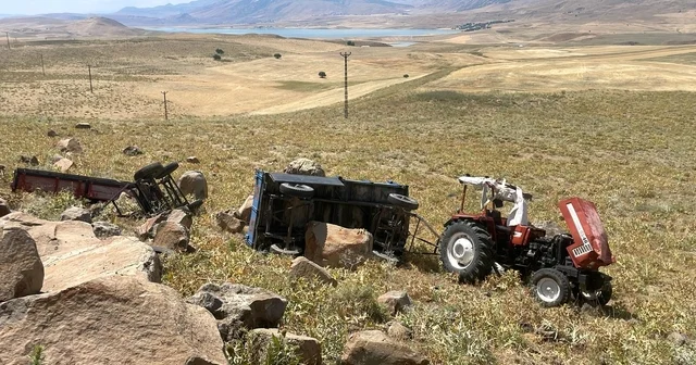 Muş ta traktörün uçuruma yuvarlanması sonucu 3 kişi yaralandı Muş Haberleri