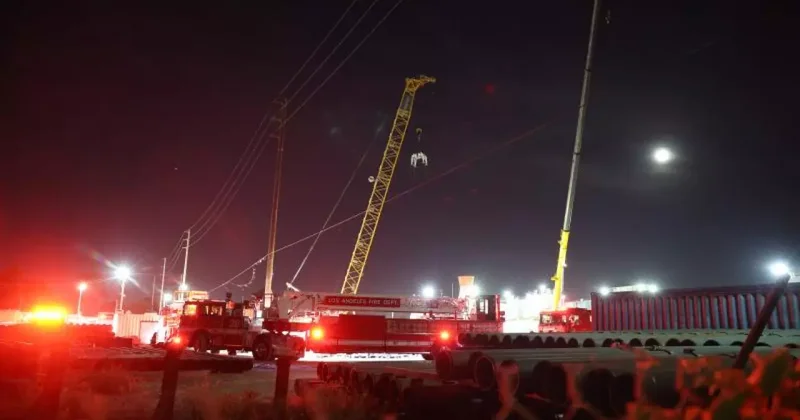 Çöken tünel inşaatında 31 kişi mahsur kaldı! Los Angeles ta korkutan olay