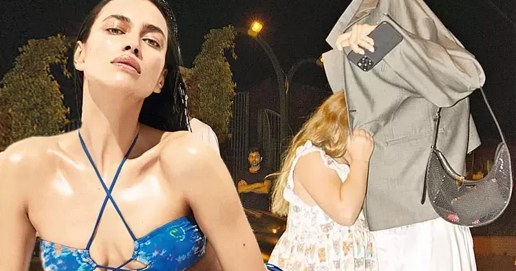 Irina Shayk ceketiyle yüzünü gizledi