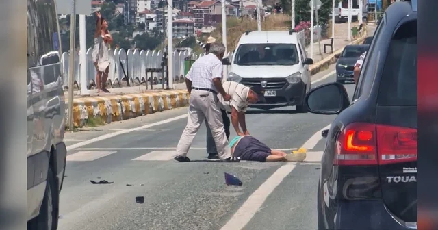 Motosiklet yolun karşısına geçmek isteyen yayaya çarptı: 2 yaralı Yalova Haberleri