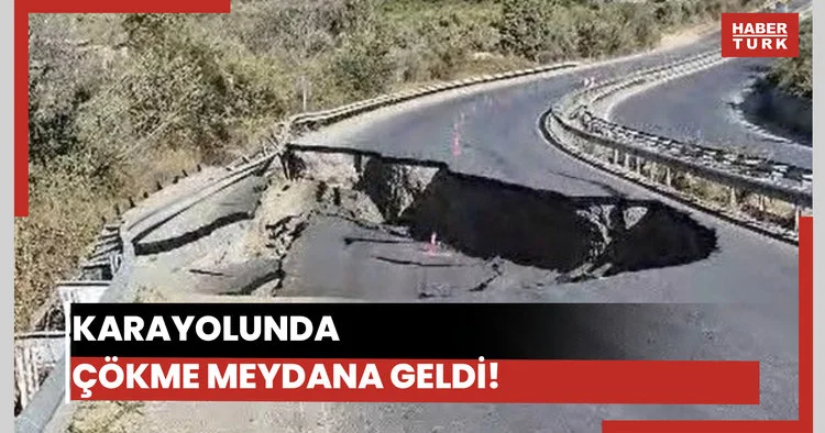Söke Kuşadası Karayolu nda yol çöktü