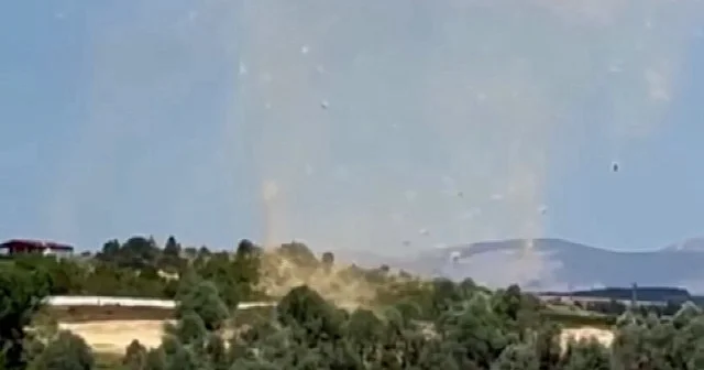 Kastamonu da baraj kenarında hortum görüntülendi VİDEO İZLE