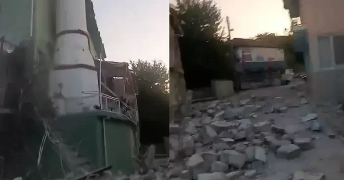 Allah ım her yer yıkıldı Balıkesir deki depremin ardından yıkılan bölgeden yeni görüntü