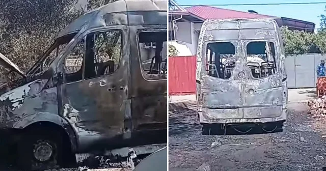 Park halindeki midibüs yanarak küle döndü Kahramanmaraş Haberleri