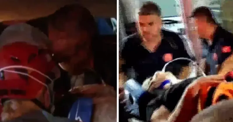 Depremde binalar yıkıldı! Enkaz altında kalan vatandaş böyle çıkarıldı