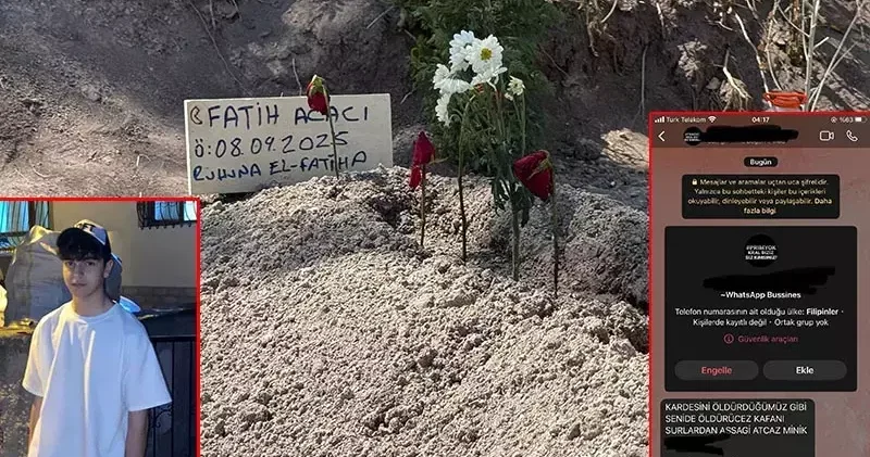 Akranı tarafından öldürülen 15 yaşındaki Fatih in ablasına tehdit mesajı gönderilmiş
