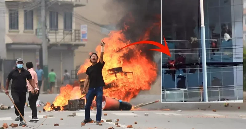 Z kuşağı Nepal i yakıp yıkıyor: Televizyon binası ateşe verildi, çalışanlar camdan atladı