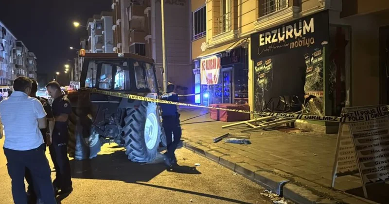 Erzurum da esnaf kavgasında traktörle dükkana daldı: 3 yaralı Son dakika haberleri