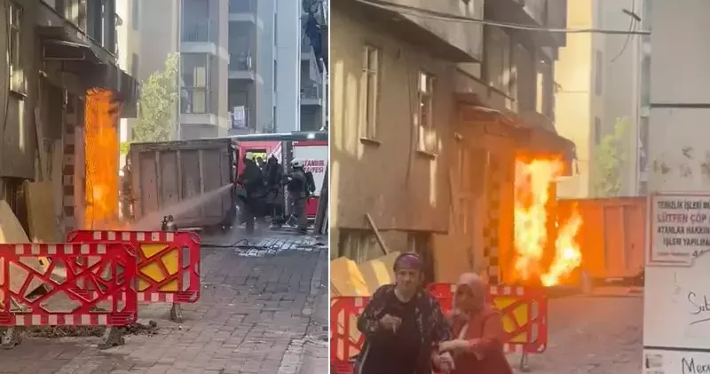 Zeytinburnu nda binada doğal gaz kaçağı nedeniyle yangın çıktı