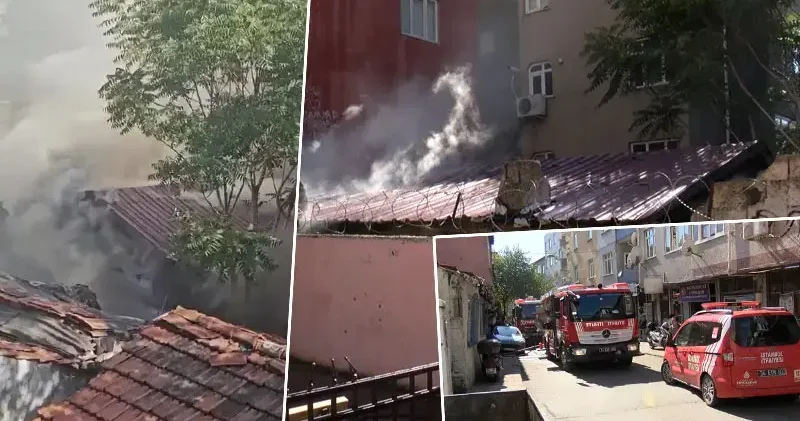 Beyoğlu’nda gecekondu alev alev yandı