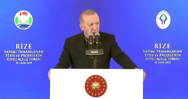 Cumhurbaşkanı Erdoğan Rize de toplu açılış töreninde konuşuyor Gündem Haberleri