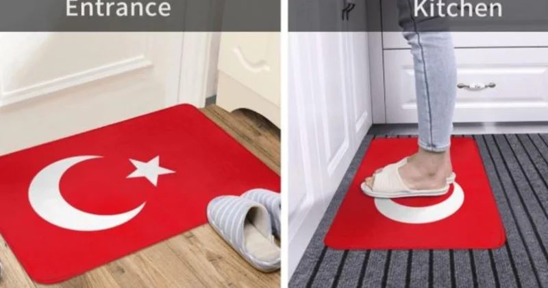 Türk bayrağına büyük hakaret! Paspas olarak satışa sundular Sözcü Gazetesi