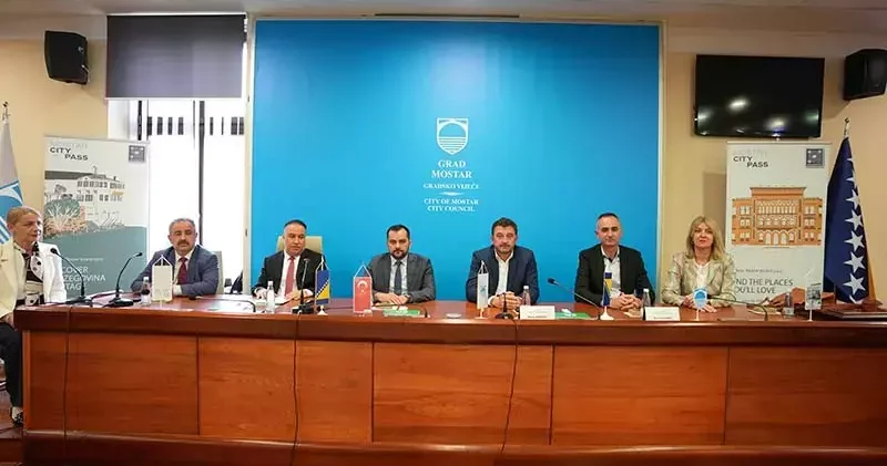 Bosna Hersek’teki Türk medya temsilcileri Mostar Belediye Başkanı Kordić ile görüştü