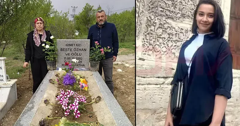 Karnında bebeği ile öldürülen Beste nin mezarına Anneler Günü ziyareti