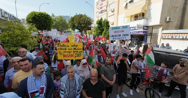 Mersin de Filistin e destek yürüyüşü düzenlendi Mersin Haberleri