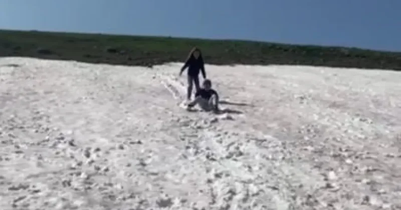 Haziran ayında kar keyfi
