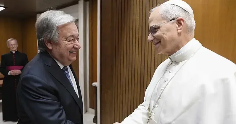 Papa 14’üncü Leo, BM Genel Sekreteri Guterres ile bir araya geldi