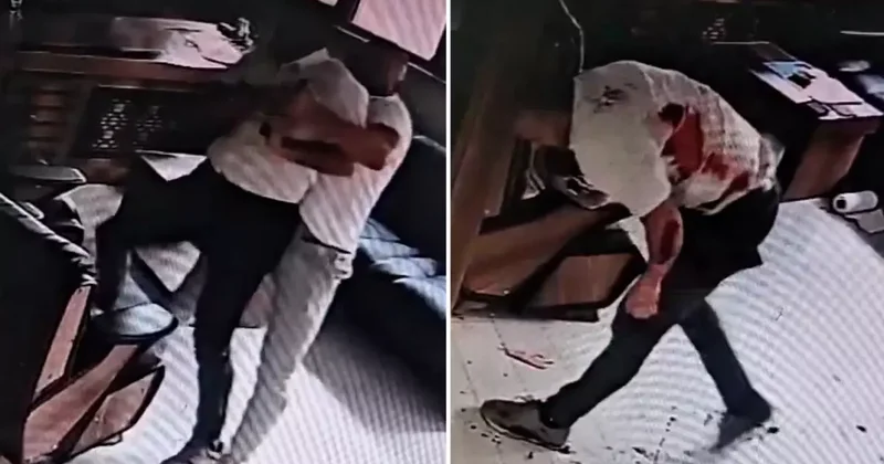 Kalfa, yanında çalıştığı müteahhidi böyle öldürdü! Dehşet anları kamerada