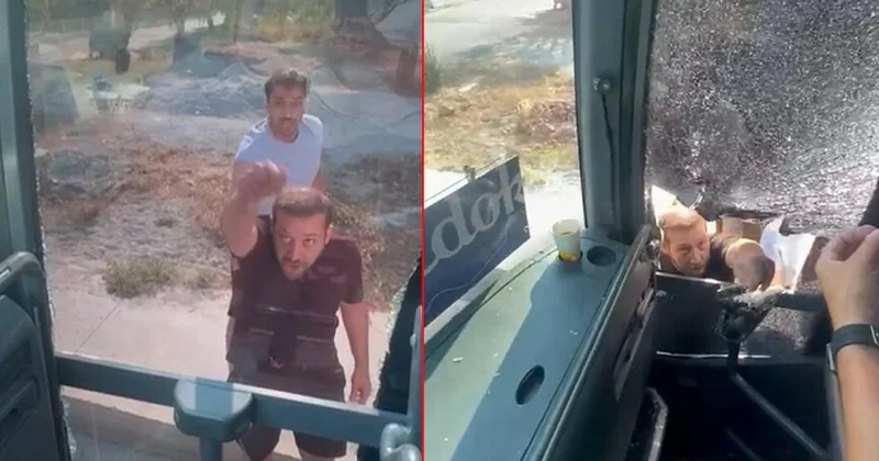 Aydın da turist dolu otobüse taşlı saldırı: Dehşet anları kamerada Sözcü Gazetesi