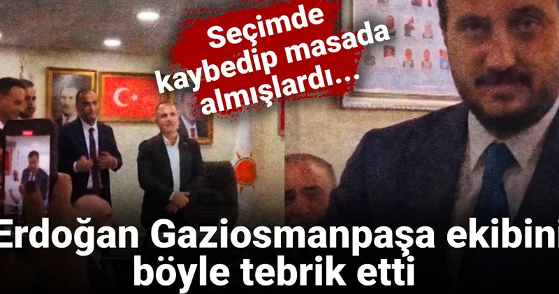 Seçimde kaybedip masada almışlardı... Erdoğan Gaziosmanpaşa ekibini böyle tebrik etti