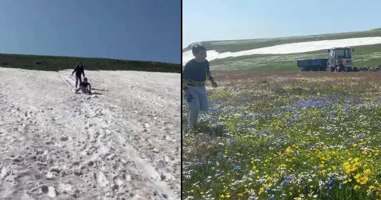 Haziran ayında kar sürprizi! Bu ilimizde iki mevsim birden yaşanıyor!