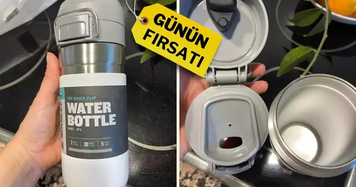 Fiyatı 1259 TL ye düştü! İçecekleri 5 saat sıcak, 30 saat buzlu tutan Stanley Quick Flip Termos indirimde
