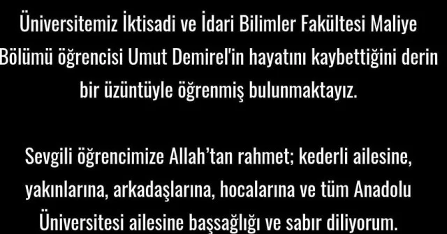 Rektör Adıgüzel den taziye mesajı Hayat Haberleri