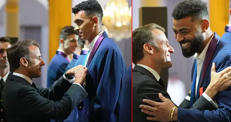 Fenerbahçe’nin olimpiyat şampiyonu Fransız voleybolcuları Macron tarafından ödüllendirildi