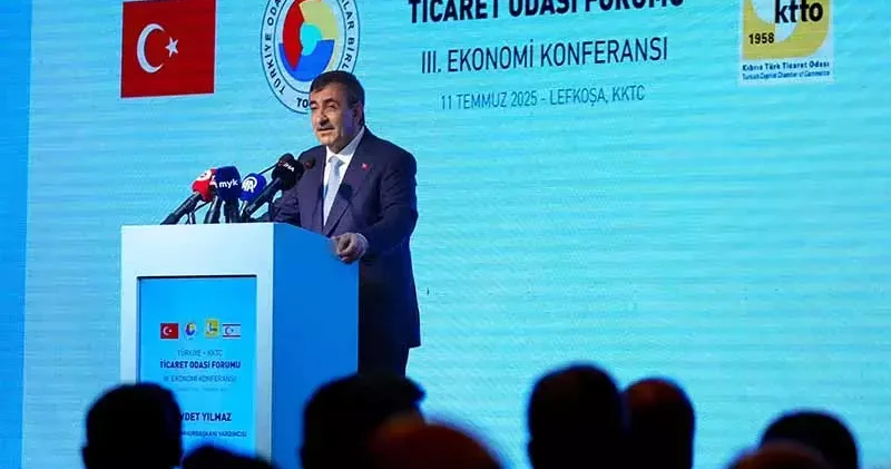 Cumhurbaşkanı Yardımcısı Yılmaz, Türkiye KKTC Ticaret Odası Forumu 3’üncü Ekonomi Konferansı’na katıldı
