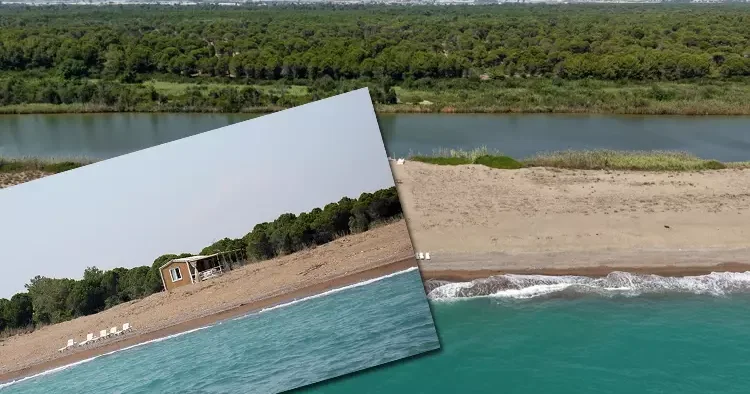 Antalya da görüldü kime ait olduğu bilinmiyor! Arkası nehir, önü deniz manzaralı sahilkondu