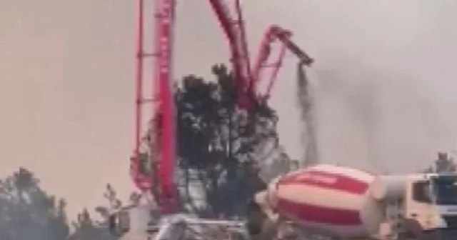 Bolu da orman yangını: Vatandaşların beton mikserleriyle müdahalesi kamerada VİDEO İZLE