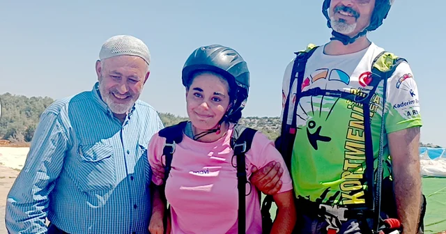 Engelli Nisanur un yamaç paraşütü ile uçma hayali gerçek oldu Gaziantep Haberleri